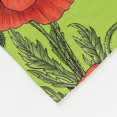 Couverture Polaire Pépites, rouge et vert sur le vert citron (Coin)