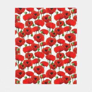 Couverture Polaire Pépites rouges modèle floral
