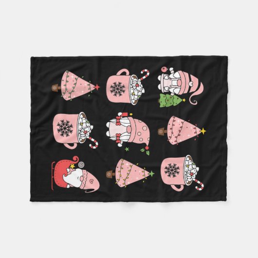 Couverture Polaire Peppermene rose rétro Latte C glacée (Devant (Horizontal))