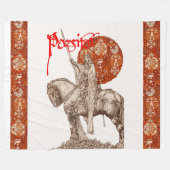 Couverture Polaire PERCEVAL LEGEND /QUEST DU SAINT-GRAIL Rouge Blanc (Devant (Horizontal))