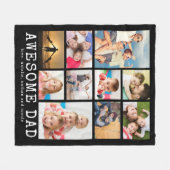 Couverture Polaire Père AWESOME PAPA 10 Photo Collage (Devant (Horizontal))