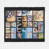 Couverture Polaire Père DAD NOUS VOUS AIMONS 19 Photo Collage noir (Devant (Horizontal))