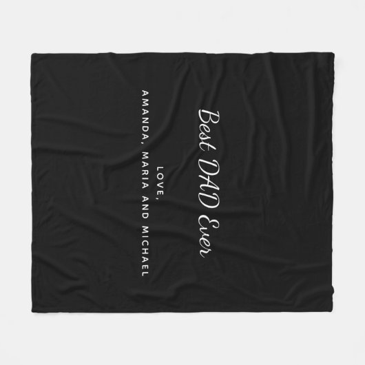 Couverture Polaire Père DAD texte noir blanc (Devant (Horizontal))