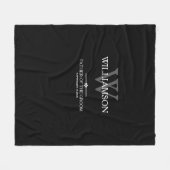 Couverture Polaire Père De Groom Mariage Cadeau Monogramme Chic Black (Devant (Horizontal))