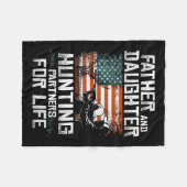 Couverture Polaire Père Fille Partenaires De Chasse Drapeau Américain (Devant (Horizontal))