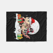 Couverture Polaire Père Noël Anglais Springer espagnol équitation Axo (Devant (Horizontal))