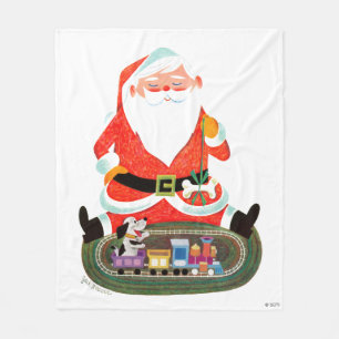 Couverture Polaire Père Noël avec le train