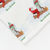 Couverture Polaire Père Noël avec Renard de lapin et écureuil (Coin)