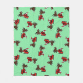 Couverture Polaire Père Noël avec sly sur vert (Devant)