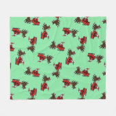 Couverture Polaire Père Noël avec sly sur vert (Devant (Horizontal))