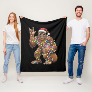 Couverture Polaire Père Noël Bigfoot Lumières de Noël Rock Drôle
