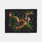 Couverture Polaire Père Noël Bigfoot sapin de Noël Lumières Lumières (Devant (Horizontal))