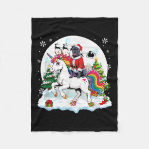 Couverture Polaire Père Noël Cane Corso chevauchant licorne renne Noë