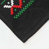 Couverture Polaire Père Noël chevauchant un conure soleil pull arbre (Coin)