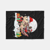 Couverture Polaire Père Noël Chihuahua équitation Axolotl Propriétair (Devant (Horizontal))