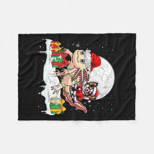 Couverture Polaire Père Noël Chihuahua équitation Axolotl Propriétair (Devant (Horizontal))