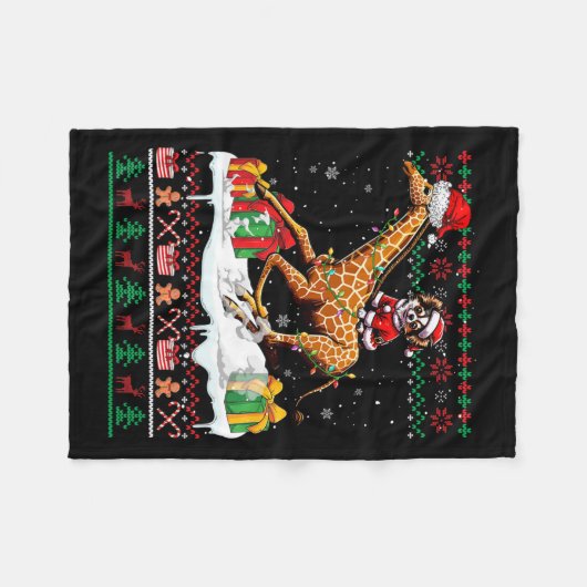 Couverture Polaire Père Noël Chihuahua équitation Giraffe Sweater de  (Devant (Horizontal))