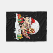 Couverture Polaire Père Noël Chow Chow Riding Axolotl Propriétaire de (Devant (Horizontal))