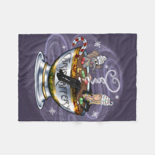 Couverture Polaire Père Noël Chris & Wilbur Hot Tubbin' Fleece Blanch (Devant (Horizontal))