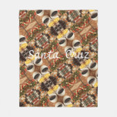 Couverture Polaire Père Noël Cruz avec motif de buffet (Devant)