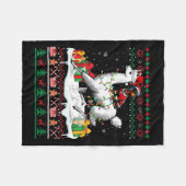 Couverture Polaire Père Noël Dachshund Riding Llama Sweater Lov (Devant (Horizontal))