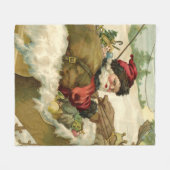 Couverture Polaire Père Noël dans son Sleigh (Devant (Horizontal))