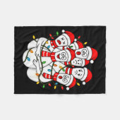 Couverture Polaire Père Noël de bowling de Noël drôle Équipe de bowli (Devant (Horizontal))