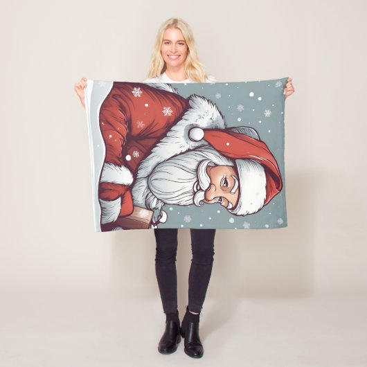 Couverture Polaire Père Noël de Noël (En situation)