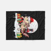 Couverture Polaire Père Noël Dobermann équitation Axolotl Propriétair (Devant (Horizontal))