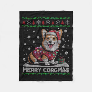 Couverture Polaire Père Noël drôle Corgi Chien Joyeux Corgmas Sweat U