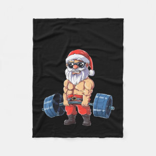 Couverture Polaire Père Noël drôle de Père Noël Meme Noël Gym Bodybui