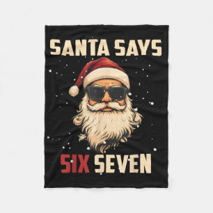 Couverture Polaire Père Noël drôle dit six sept Noël 67 Meme Xmas