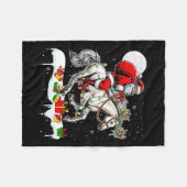 Couverture Polaire Père Noël équitation Cheval Reindeer Xmas Amoureux (Devant (Horizontal))