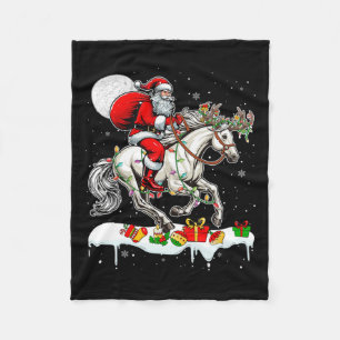 Couverture Polaire Père Noël équitation Cheval Reindeer Xmas Amoureux