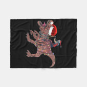 Couverture Polaire Père Noël équitation Dinosaur T Rex Christmas Boys (Devant (Horizontal))