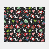 Couverture Polaire Père Noël et Reindeer Patterned (Devant (Horizontal))