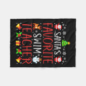 Couverture Polaire Père Noël Favoris de natation enseignant Jumelage (Devant (Horizontal))