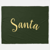 Couverture Polaire PÈRE NOËL Festive Moderne Script Sur Deep Forest G (Devant (Horizontal))