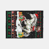 Couverture Polaire Père Noël French Bulldog équitation Cheval Noël Sw (Devant (Horizontal))