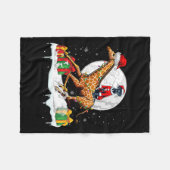 Couverture Polaire Père Noël Great Dane Riding Giraffe Propriétaire d (Devant (Horizontal))