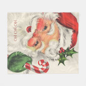 Couverture Polaire Père Noël houx Canne en bonbon  (Devant (Horizontal))