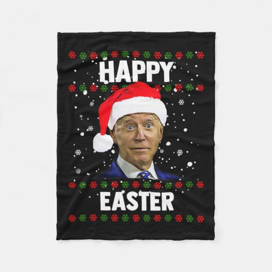 Couverture Polaire Père Noël Joe Biden Joyeux Noël Pâques moche Sweat (Devant)