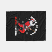 Couverture Polaire père Noël jouer guitare rock et rol (Devant (Horizontal))