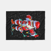 Couverture Polaire Père Noël Noir Afro-Africain Afro-Américain (Devant (Horizontal))