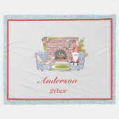 Couverture Polaire Père Noël Nom de famille Année de conservation (Devant (Horizontal))