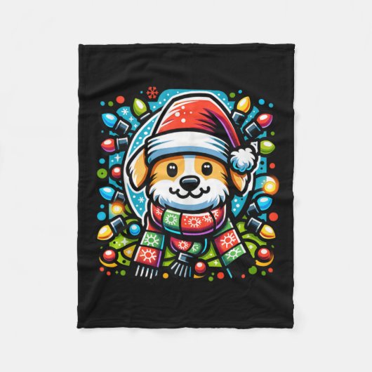 Couverture Polaire Père Noël Paws Joli Design Chien De Noël Pour Anim (Devant)