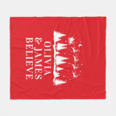 Couverture Polaire Père Noël reindeer croit que Noël rouge traditionn (Devant (Horizontal))