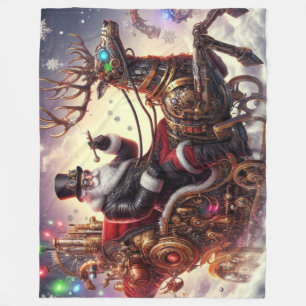 Couverture Polaire Père Noël/Reindeer steampunk Noël/hiver