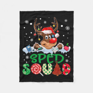 Couverture Polaire Père Noël Rennes Chapeau Sped Équipe Professeur Dr