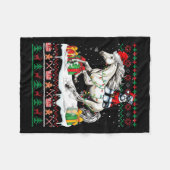 Couverture Polaire Père Noël Schnauzer équitation Cheval Noël Sweater (Devant (Horizontal))